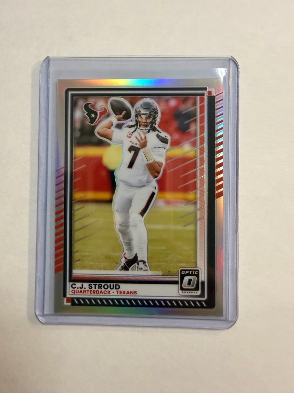 🔥C.J. Stroud Donruss Optic Football Card - White/Red/Black
